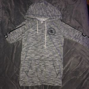 PINK hooded jacket with pockets.